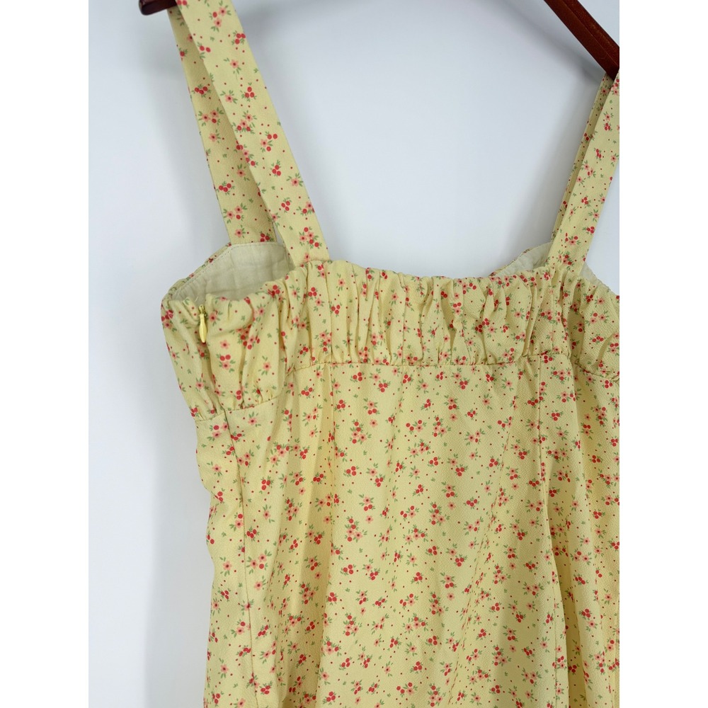 Princess Polly Women's Dress 10 Milkmaid Coquette Butter Yellow Cottagecore Y2K - Picture 9 of 14